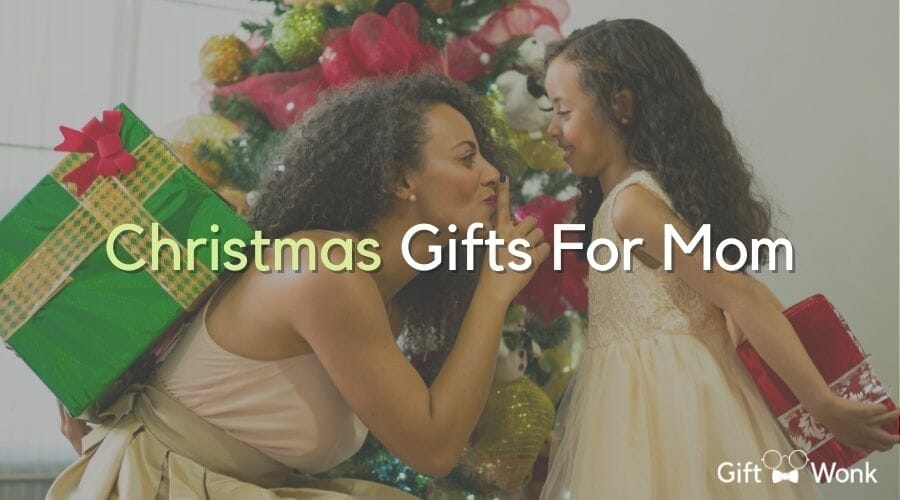 Perfect Christmas Gift for Mom title image with a mother and daughter in the background