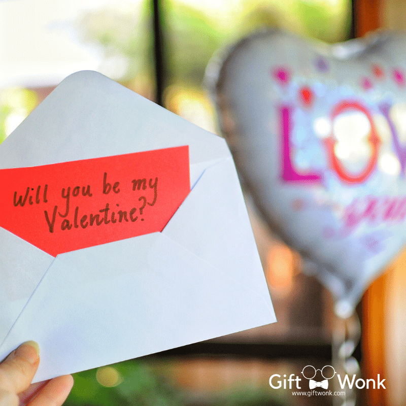 A Valentine's day card that says will you be my valentine?